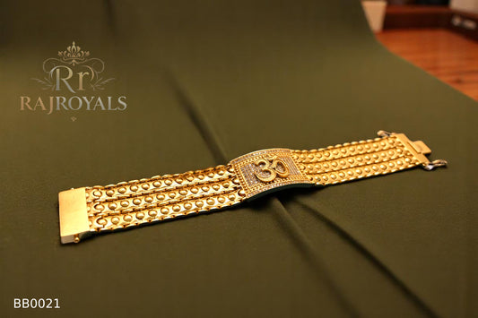 Om logo trending Design gold Pleted Men’s Fashion Bracelet BB0021