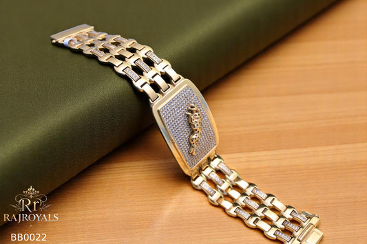 Exclusive jaguar logo with cz Men’s Fashion Bracelet BB0023