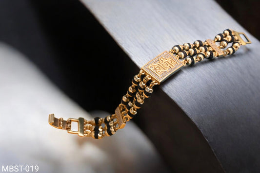 Shivay Extraordinary Design Gold Plated Rudraksha Bracelet for Men MBST.019
