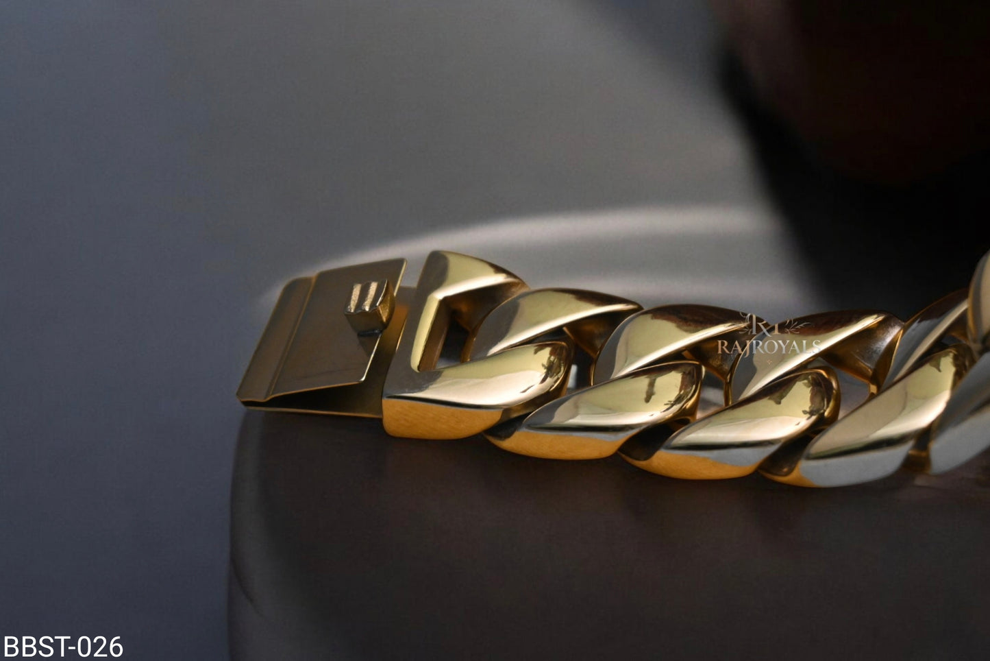 Golden Color Stainless Steel Cuban Link Bracelet for Men ceramic bracelet 001