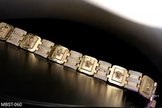 Cartiar Design Men’s Fashion Gold Pleted Lion Logo Bracelet MBST.060