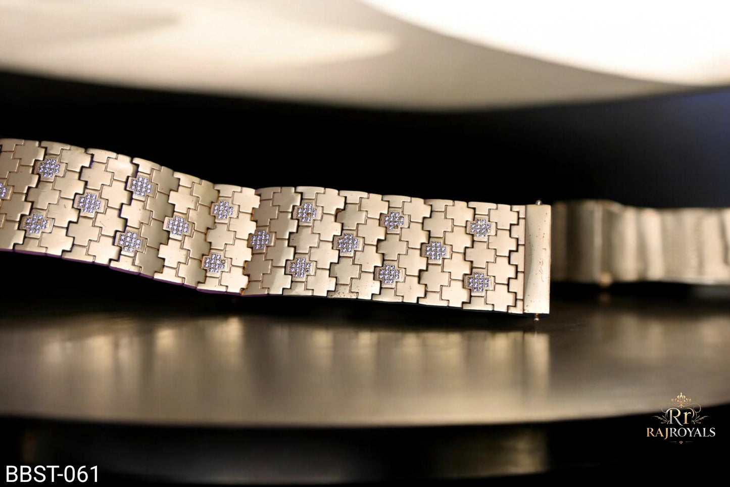 Dimond Plus cut with AD Gold Bracelate for Men BBST.061