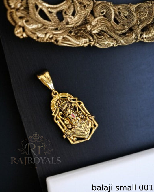 Miraculous Tirupati Balaji Gold Plated Pendant for Men's-BALAJI 001