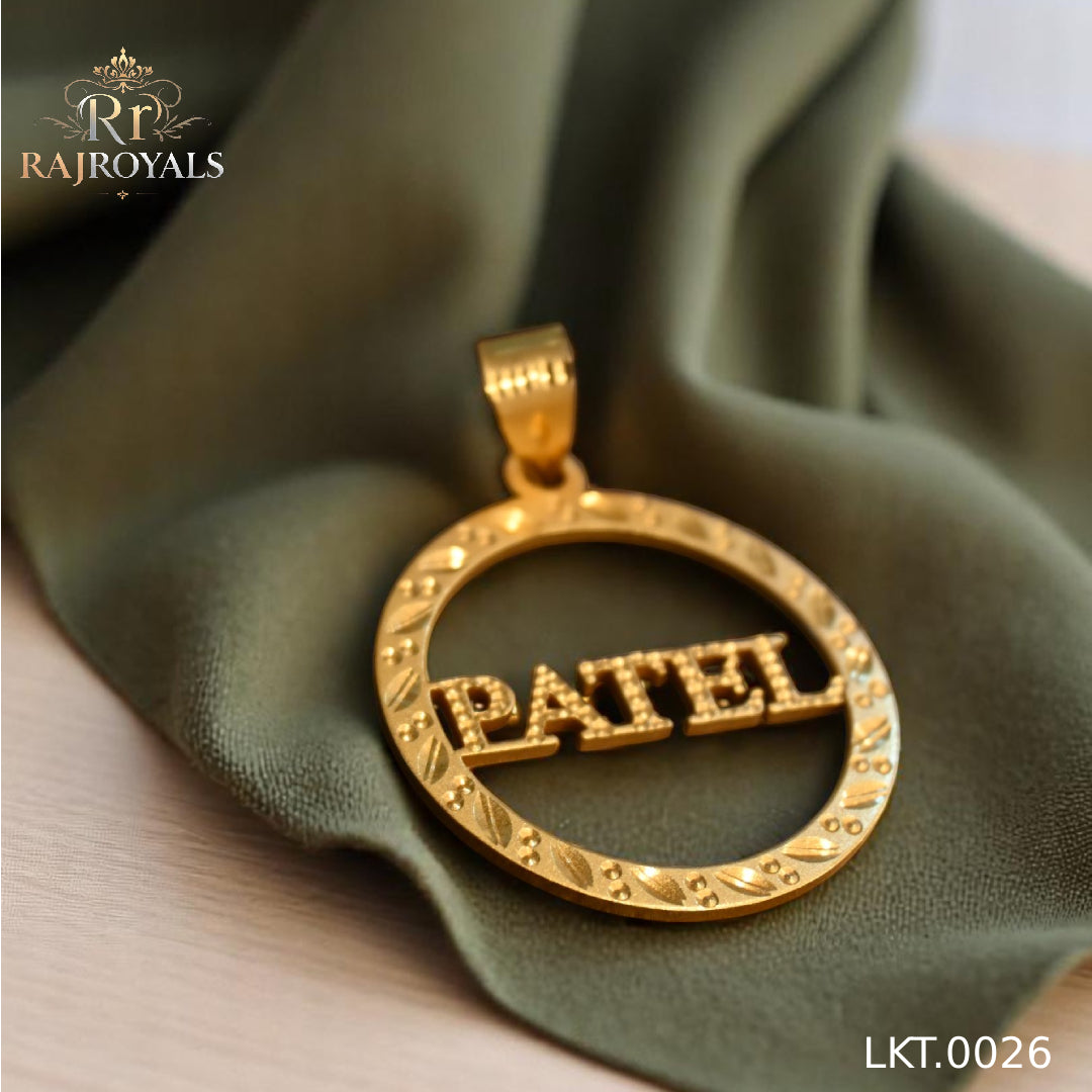 Masterful Gold PATEL NAME LOGO Pendant LKT0026