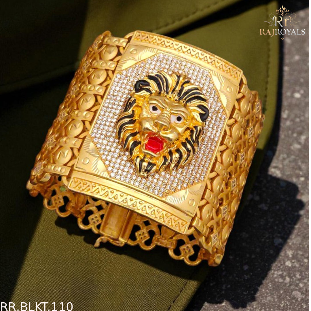High Quality Lion Design Diamond Bracelet for Men RR.BLKT.110