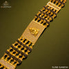 Ganesh with Diamond Awesome Gold Plated Rudraksha Bracelet for Men 5 LINE Gnesh