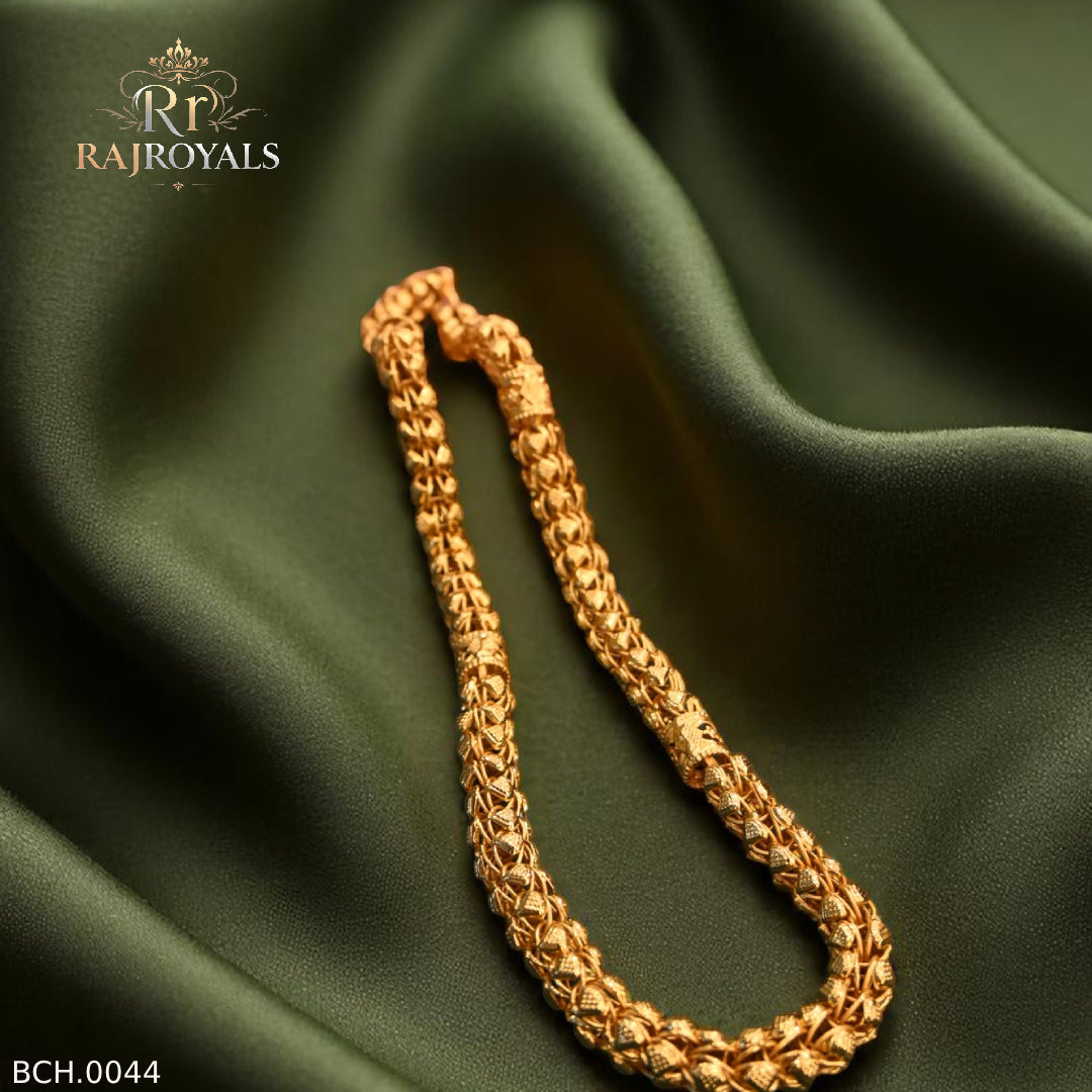 Majestic Shine Classical Leaf design Gold-Plated Chain for men RRBCH.0044