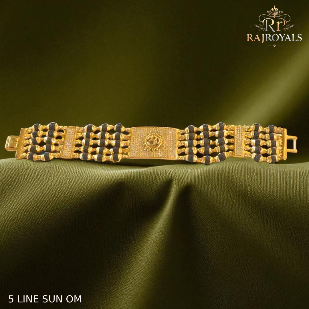 5 line rudrakhsa bracelets for sun om logo