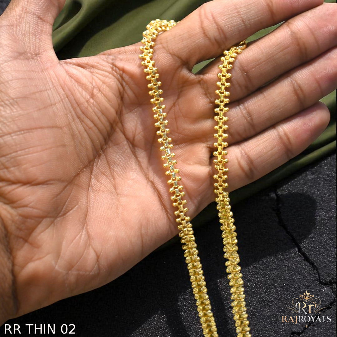 1 Gram Gold Plated Unique Design Premium-Grade Quality Chain for Men RR THINE 02