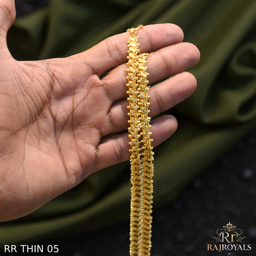 1 Gram Gold Plated Unique Design Premium-Grade Quality Chain for Men RR THINE 05