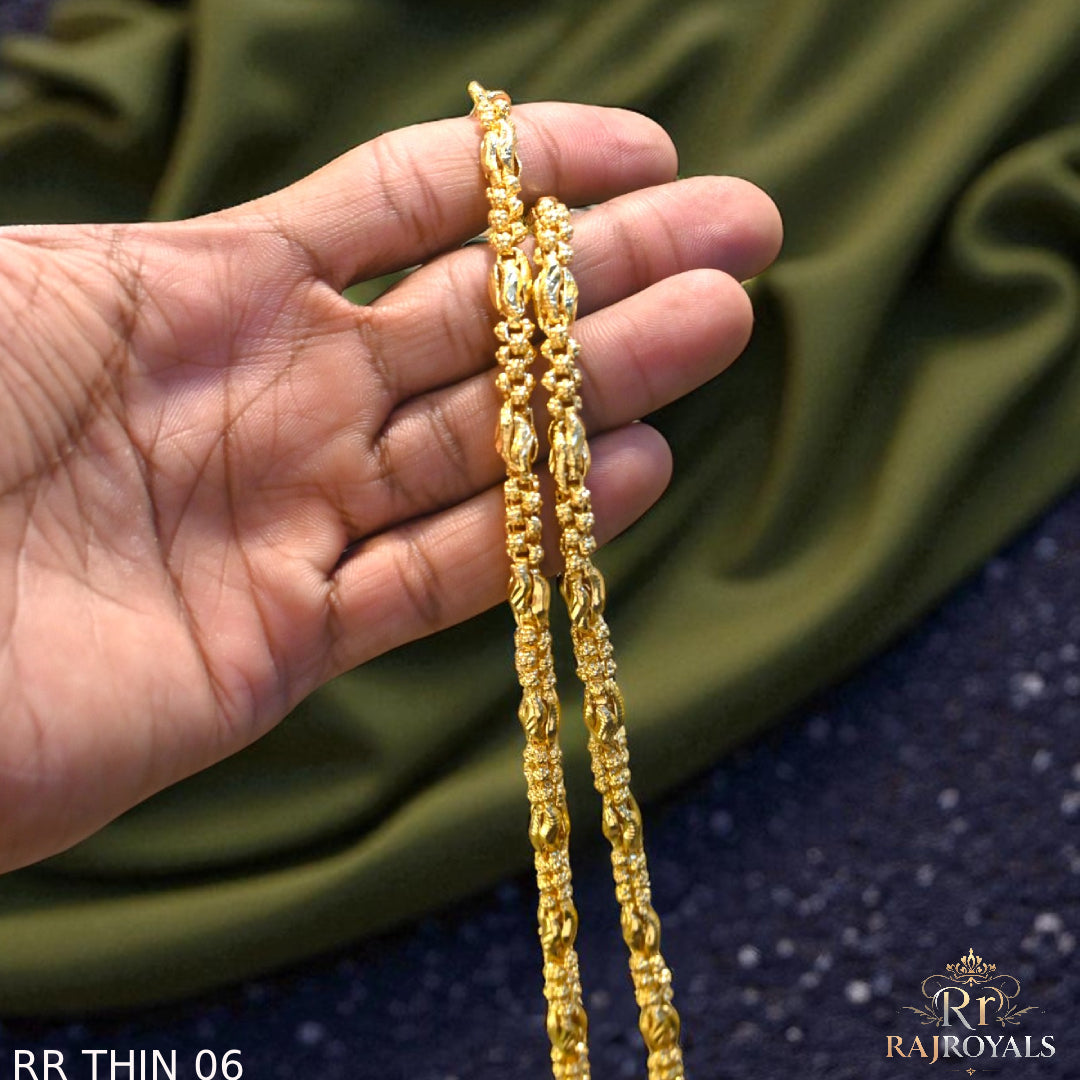 1 Gram Gold Plated Unique Design Premium-Grade Quality Chain for Men RR THINE 06