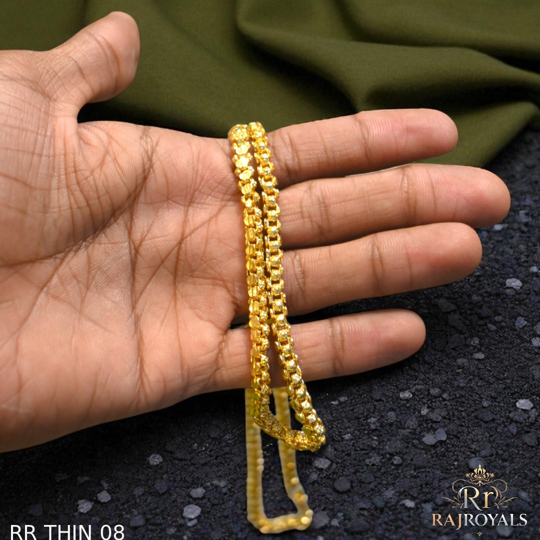 1 Gram Gold Plated Unique Design Premium-Grade Quality Chain for Men RR THINE 08