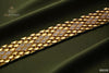 Gold plated kaju katli stons with stylish design for men's Bracelete BB008