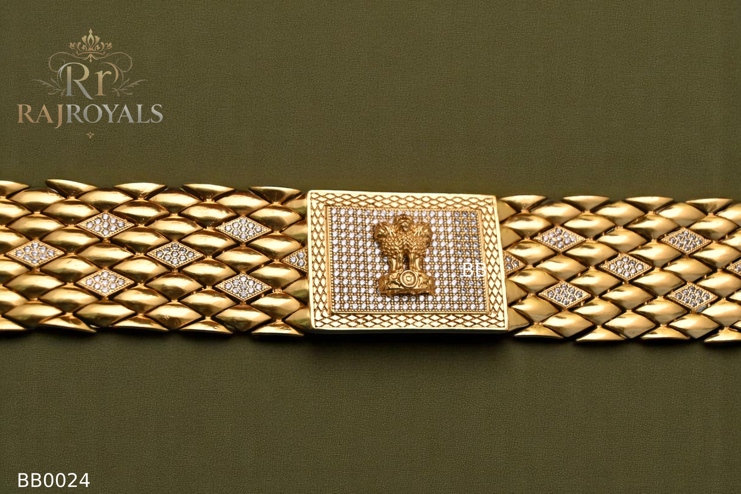 Mudra logo with stons Face Kajukatri Diamond Bracelet