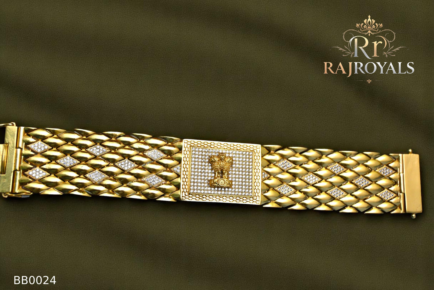 Mudra logo with stons Face Kajukatri Diamond Bracelet