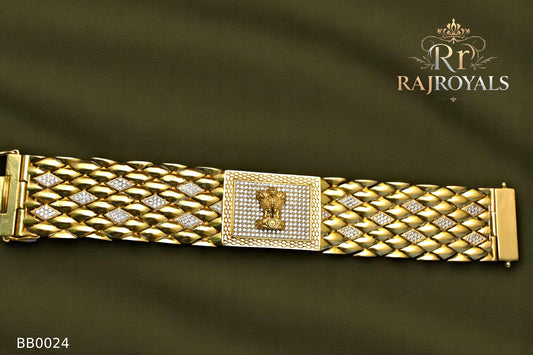 Mudra logo with stons Face Kajukatri Diamond Bracelet