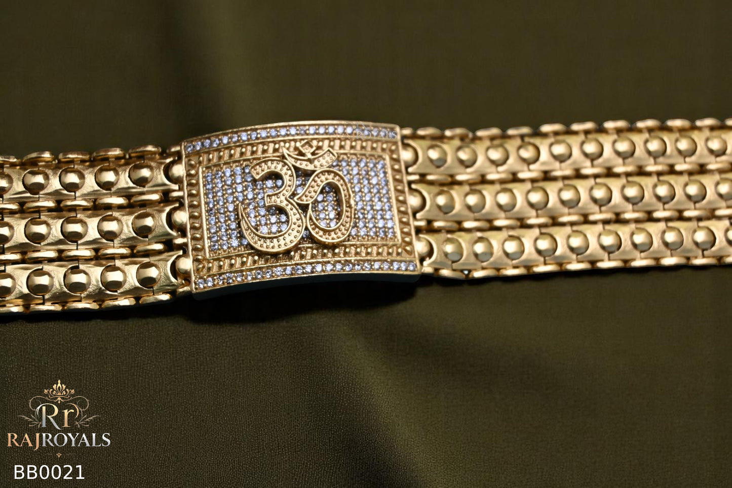 Om logo trending Design gold Pleted Men’s Fashion Bracelet  BB0021