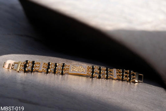 Shivay Extraordinary Design Gold Plated Rudraksha Bracelet for Men MBST.019