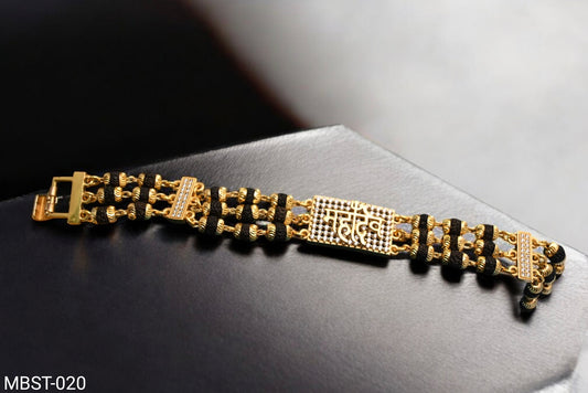 Mahadev Design High-quality Gold Plated Rudraksha Bracelet For Men RMBST.020