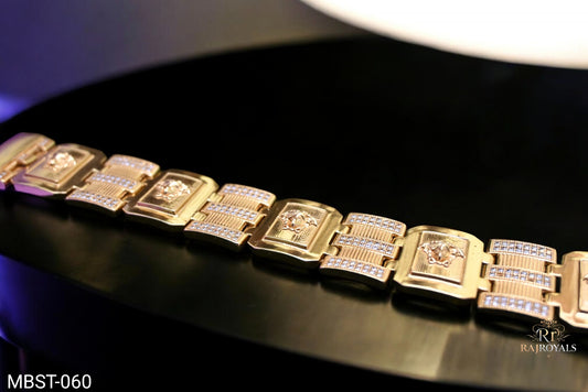 Cartiar Design Men’s Fashion Gold Pleted Lion Logo Bracelet MBST.060