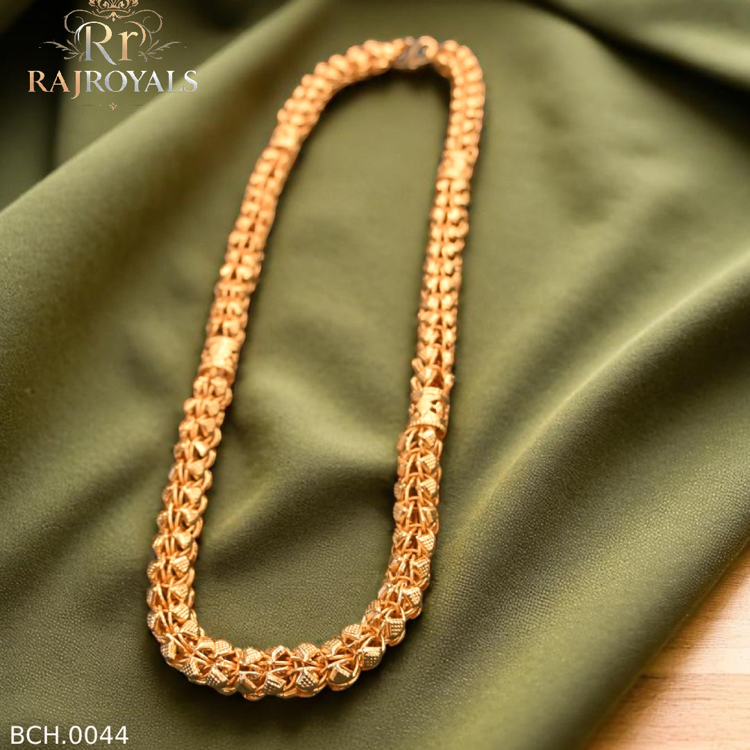 Majestic Shine Classical Leaf design Gold-Plated Chain for men BCH.0044