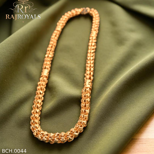 Majestic Shine Classical Leaf design Gold-Plated Chain for men BCH.0044