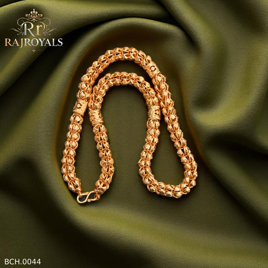 Majestic Shine Classical Leaf design Gold-Plated Chain for men BCH.0044