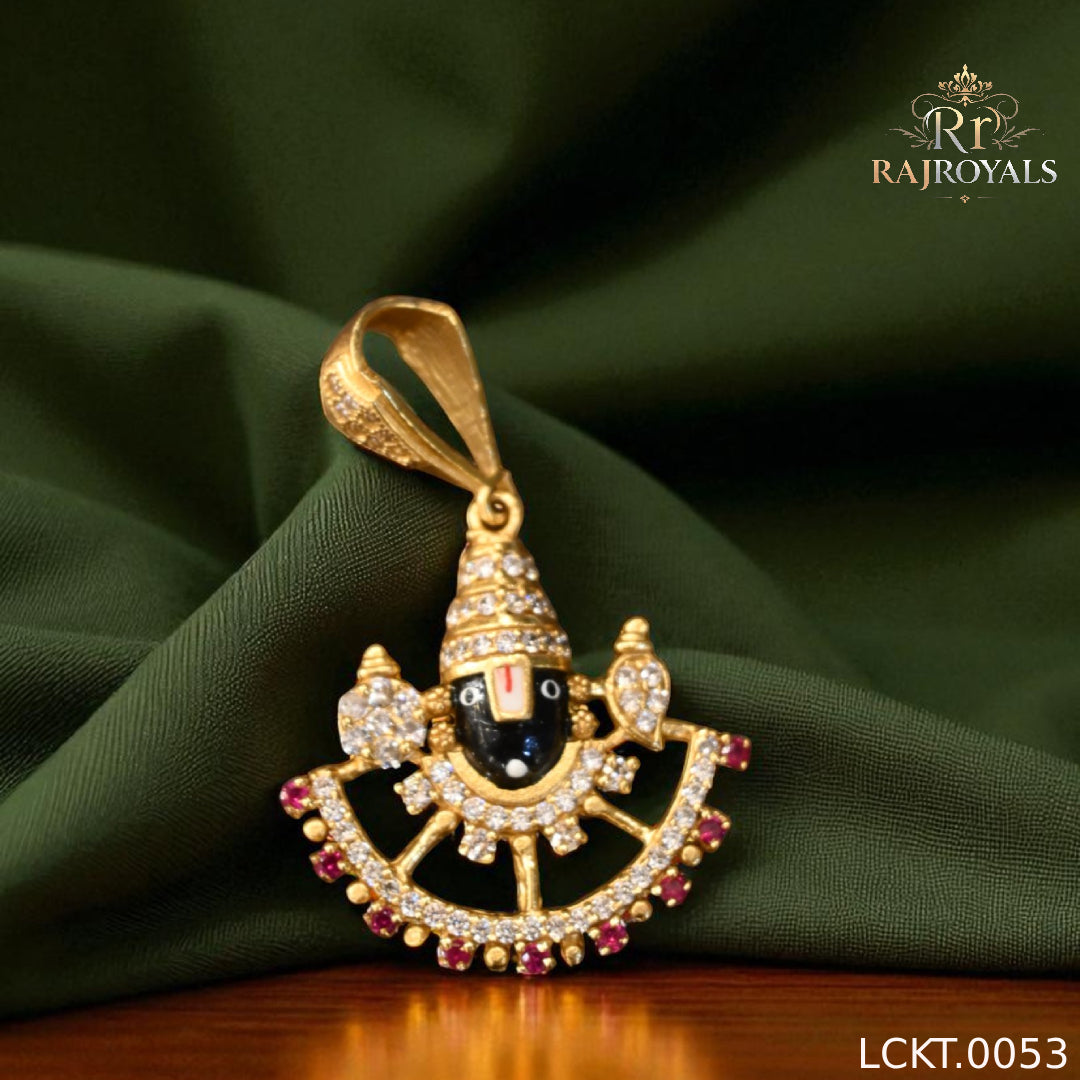 Magical and Classical Tirupati Balaji Gold Plated Pendant for  Mens LCKT.0053