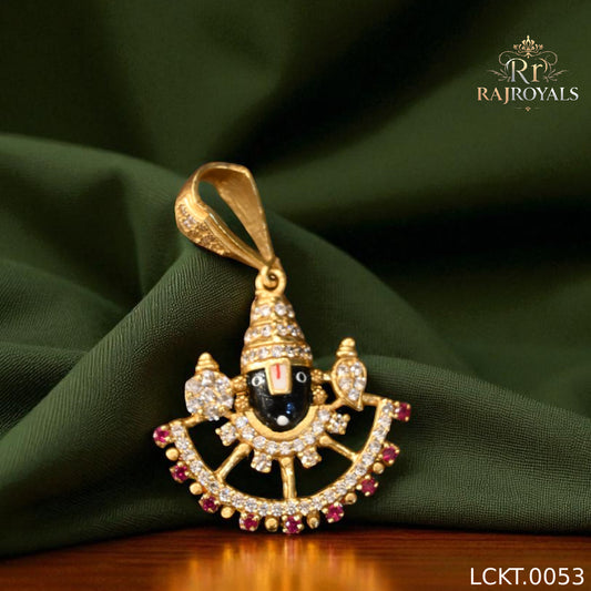 Magical and Classical Tirupati Balaji Gold Plated Pendant for  Mens LCKT.0053